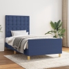 vidaXL Estructura de cama con cabecero de tela azul 90x200 cm