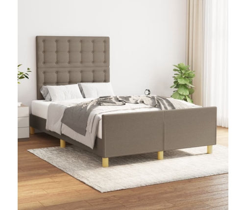 Estructura de cama sin colchón tela gris taupe 120x200 cm