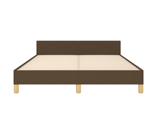 vidaXL Estructura de cama con cabecero de tela marrón oscuro 140x190cm