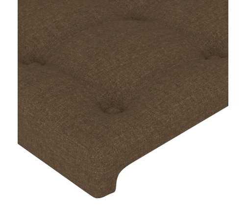 vidaXL Estructura de cama con cabecero de tela marrón oscuro 140x190cm