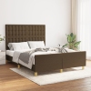 vidaXL Estructura de cama con cabecero de tela marrón oscuro 140x190cm