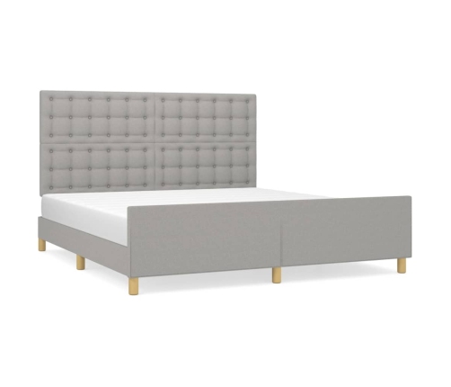 Cama sin colchón tela gris claro 160x200 cm