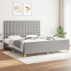 vidaXL Estructura de cama con cabecero gris claro tela 180x200 cm