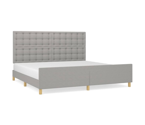 vidaXL Estructura de cama con cabecero de tela gris claro 200x200 cm