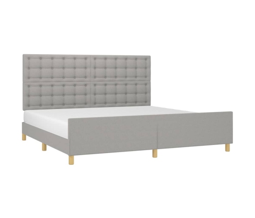 vidaXL Estructura de cama con cabecero de tela gris claro 200x200 cm