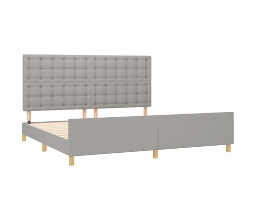 vidaXL Estructura de cama con cabecero de tela gris claro 200x200 cm