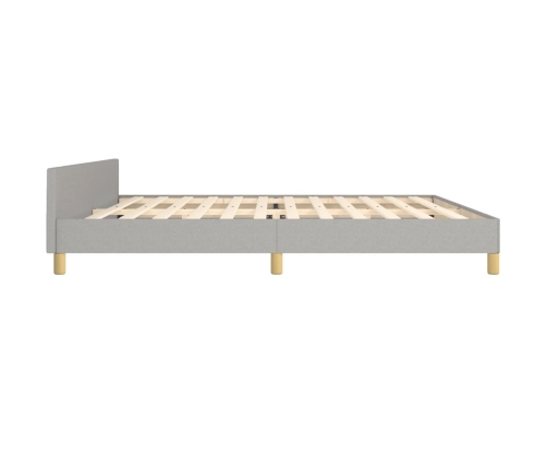 vidaXL Estructura de cama con cabecero de tela gris claro 200x200 cm