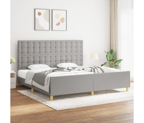 vidaXL Estructura de cama con cabecero de tela gris claro 200x200 cm