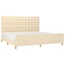 Cama sin colchón tela color crema 200x200 cm