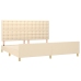 Cama sin colchón tela color crema 200x200 cm