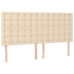 Cama sin colchón tela color crema 200x200 cm