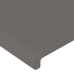 Estructura de cama sin colchón cuero sintético gris 90x200 cm
