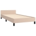 vidaXL Estructura de cama cabecero cuero sintético capuchino 90x200 cm