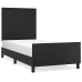 Estructura de cama sin colchón cuero sintético negro 100x200 cm