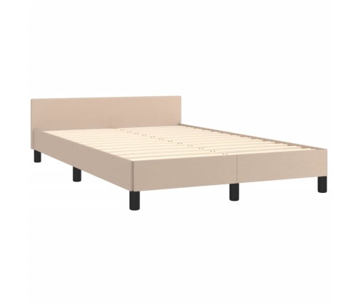 vidaXL Estructura de cama cabecero cuero sintético capuchino 120x200cm