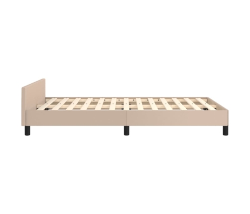 vidaXL Estructura de cama cabecero cuero sintético capuchino 120x200cm