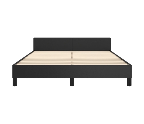 vidaXL Estructura de cama con cabecero cuero sintético negro 140x190cm