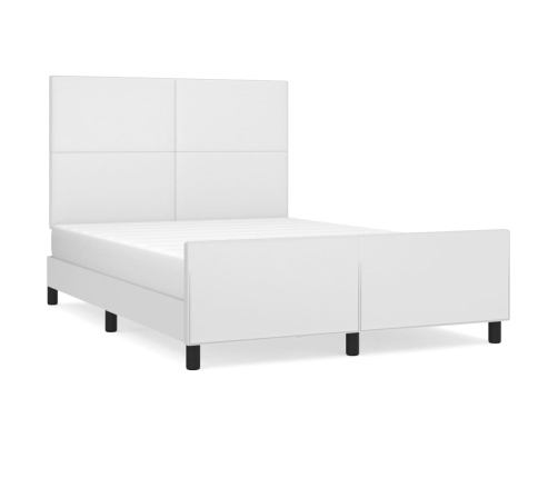 Estructura de cama sin colchón cuero sintético blanco 140x190cm