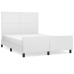 Estructura de cama sin colchón cuero sintético blanco 140x190cm