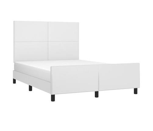 Estructura de cama sin colchón cuero sintético blanco 140x190cm