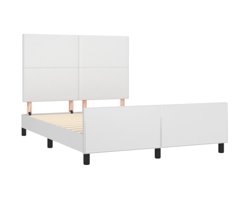 Estructura de cama sin colchón cuero sintético blanco 140x190cm