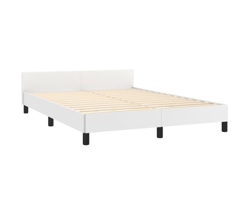 Estructura de cama sin colchón cuero sintético blanco 140x190cm