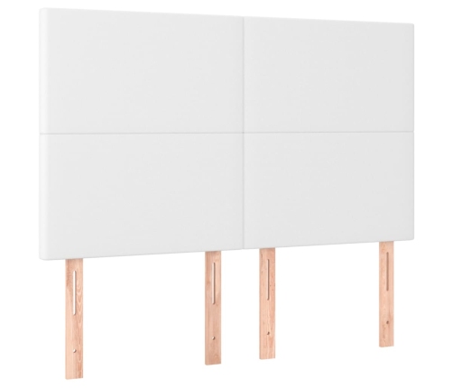 Estructura de cama sin colchón cuero sintético blanco 140x190cm