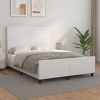 Estructura de cama sin colchón cuero sintético blanco 140x190cm