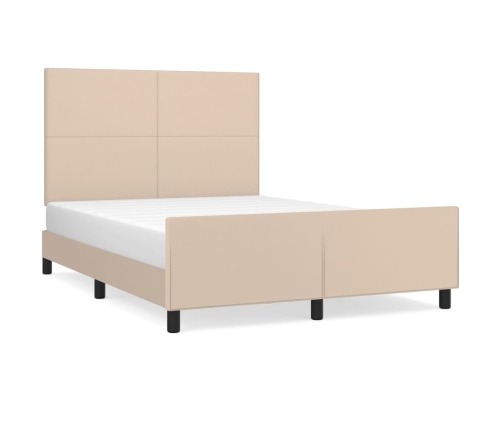 Estructura cama sin colchón cuero sintético capuchino 140x190cm