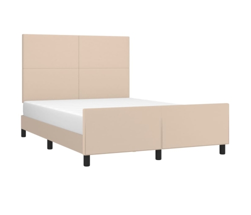 Estructura cama sin colchón cuero sintético capuchino 140x190cm