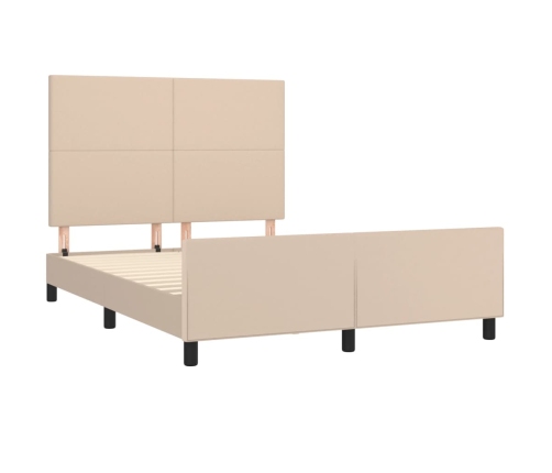 Estructura cama sin colchón cuero sintético capuchino 140x190cm