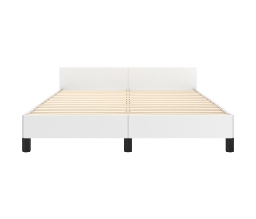 Estructura de cama sin colchón cuero sintético blanco 140x200cm