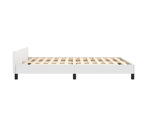 Estructura de cama sin colchón cuero sintético blanco 140x200cm