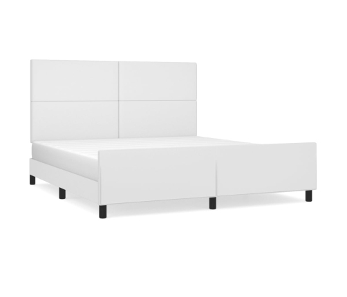 Estructura de cama sin colchón cuero sintético blanco 160x200cm