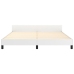 vidaXL Estructura de cama cabecero cuero sintético blanco 180x200 cm