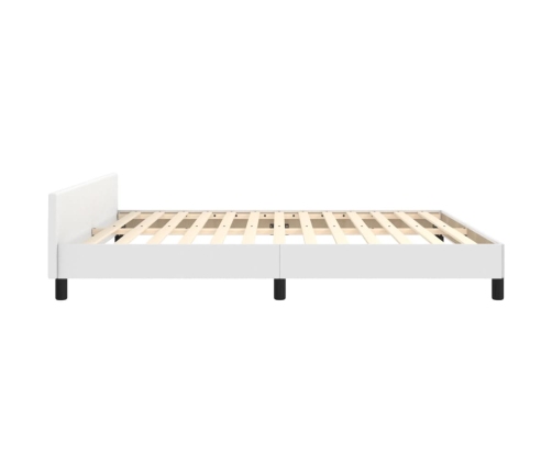 vidaXL Estructura de cama cabecero cuero sintético blanco 180x200 cm