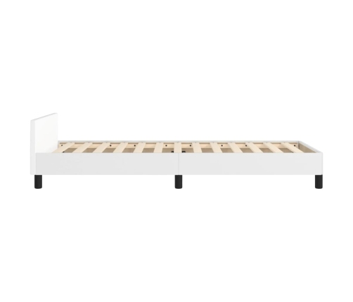 Estructura de cama sin colchón cuero sintético blanco 90x190 cm