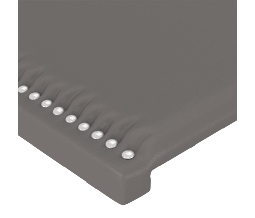 Estructura de cama sin colchón cuero sintético gris 90x190 cm