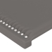 Estructura de cama sin colchón cuero sintético gris 90x190 cm