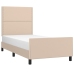 Estructura cama sin colchón cuero sintético capuchino 100x200cm