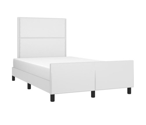 Estructura de cama sin colchón cuero sintético blanco 120x200cm