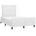 Estructura de cama sin colchón cuero sintético blanco 120x200cm