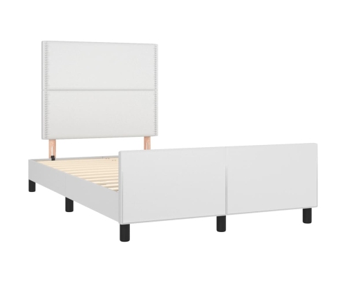 Estructura de cama sin colchón cuero sintético blanco 120x200cm