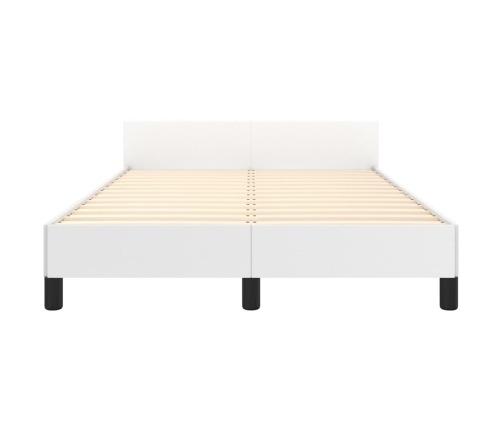 Estructura de cama sin colchón cuero sintético blanco 120x200cm