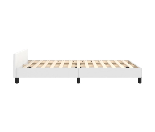 Estructura de cama sin colchón cuero sintético blanco 120x200cm