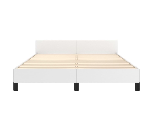 Estructura de cama sin colchón cuero sintético blanco 140x190cm