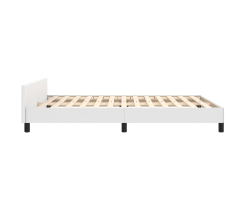 Estructura de cama sin colchón cuero sintético blanco 140x190cm