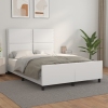 Estructura de cama sin colchón cuero sintético blanco 140x190cm