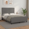 Estructura de cama sin colchón cuero sintético gris 140x190 cm