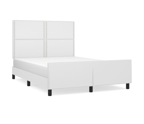 Estructura de cama sin colchón cuero sintético blanco 140x200cm